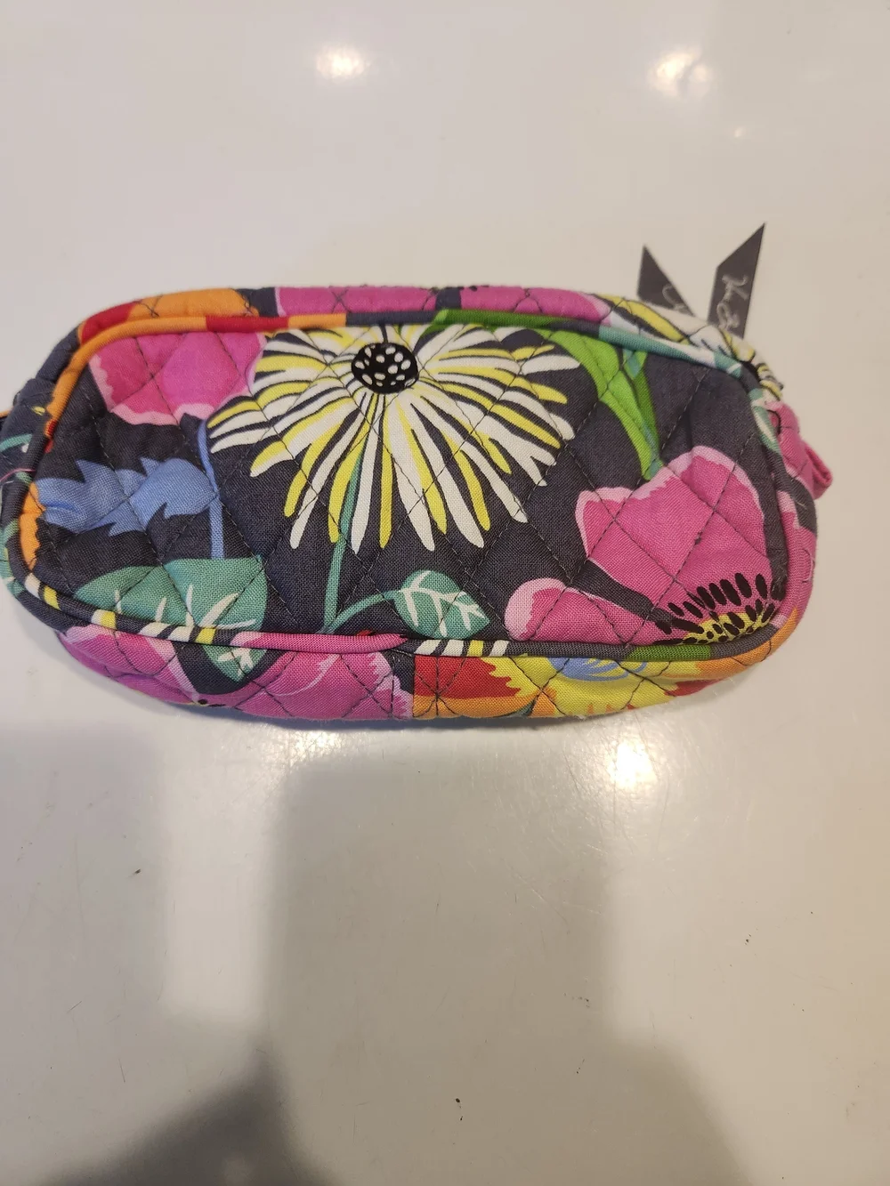 Vera Bradley Quilted Floral Cosmetic Case - Pink, Yellow & Green